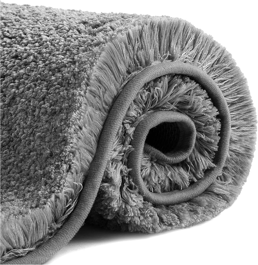 Bath Mat Non Slip Ultra Soft Microfiber 20x32 Dark Gray
