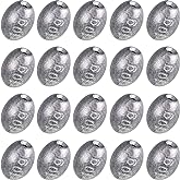 Sumind 20 Pcs Egg Sinkers Fishing Bass Weights, 10g 3/8oz | Drop Weights for Bottom Fishing, Olive Shape, Freshwater Saltwater Casting, Bass Tackle Sinkers for Spinning Rods