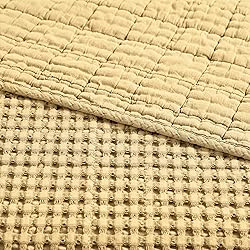 Levtex Home - Mills Waffle - Throw - Ochre Cotton