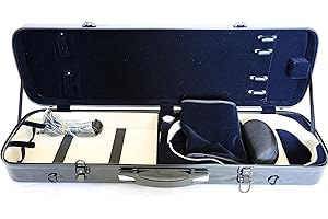 Vio Music 4/4 Full Size Sturdy Hightech Suspension Violin Case Oblong (Black)