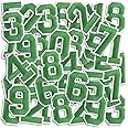 Number Iron On Patches, Numbers 0-9 Embroidery Applique Patch, DIY Decorative Heat Press Patches for Clothing Jeans Jackets Backpacks Hats (Green 50 Pcs)