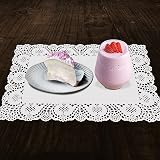 BELLE VOUS 100 Pack White Rectangle Lace Paper Doilies 36.5 x 26cm 14.37 x view 5