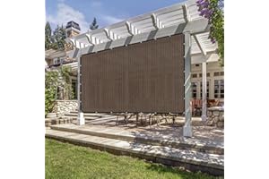 DIFY 12x20 FT 90% Shade Fabric Sun Shade Cloth Privacy Screen with Grommets for Patio Garden Pergola Cover Canopy, Mocha