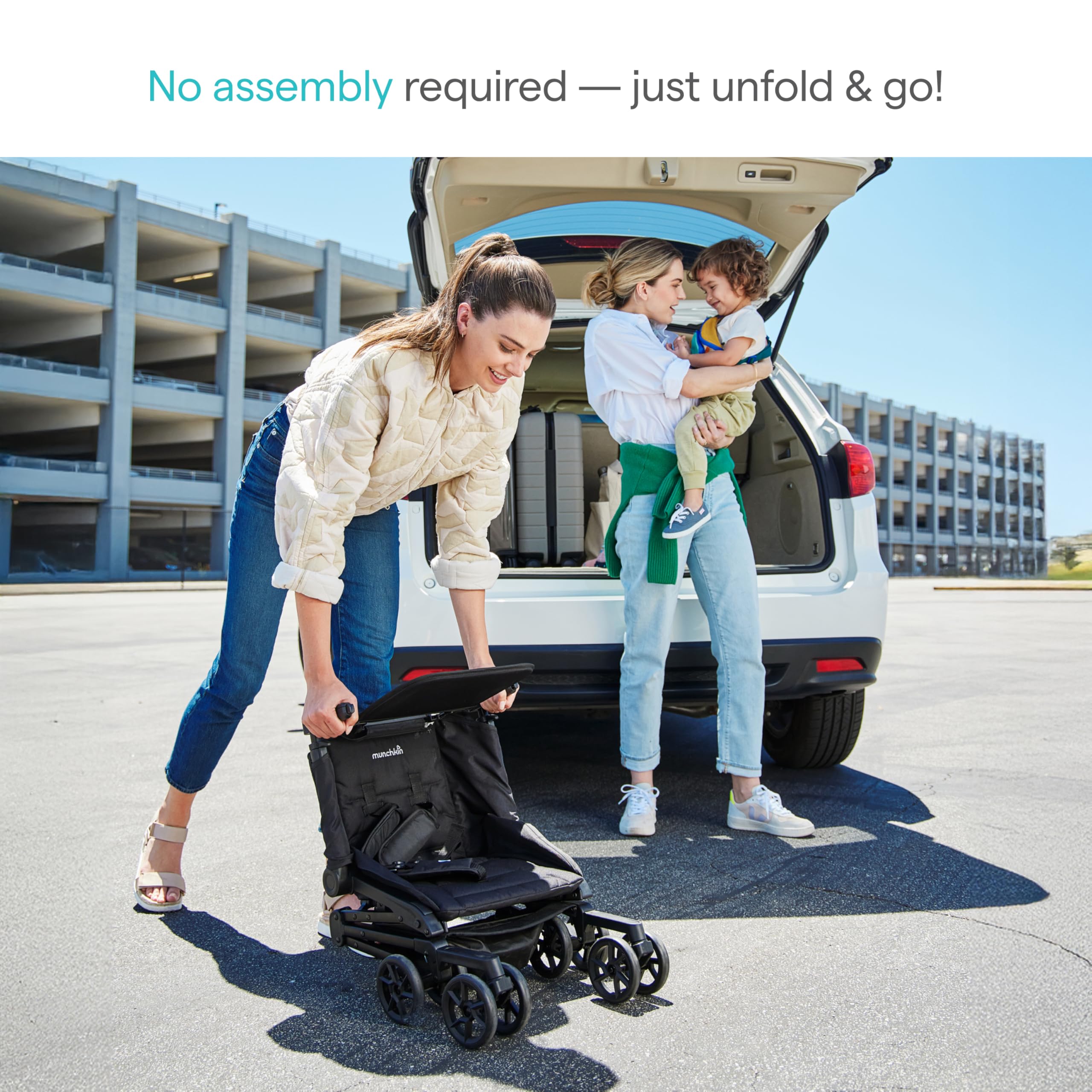 Munchkin Sparrow Travel Baby Stroller for Babies and Toddlers, Ultra Compact and Lightweight, Great for Airplane and Everyday Car Trips, Black