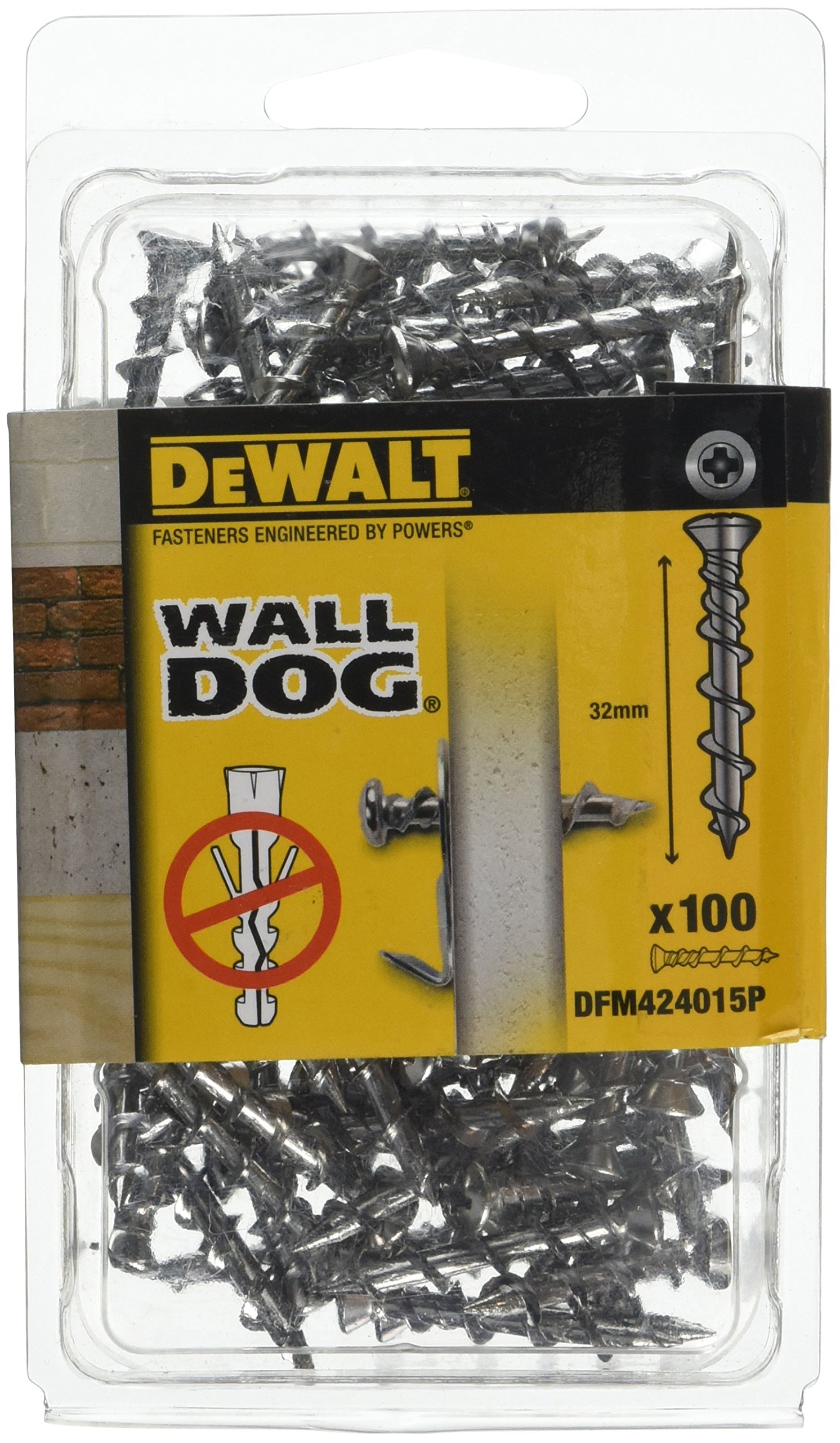 DEWALT Anclaje de cabeza avellanada para fijación en pared (Plateado)