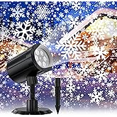 Christmas Projector Lights Outdoor, GUSODOR Dynamic Snowflake Projector IP65 Waterproof Snow Projection Lights for Indoor Out