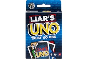 Mattel Games Liar’s UNO Card Game for Adults, Kids, Families, Parties & Game Nights, Travel Fun, Outwit Other Players with Bl