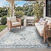 GENIMO Outdoor & Indoor Area Rug 5'x8', Waterproof, Non-Shedding, Easy Cleaning, Boho Mat for Patio, Living Room, Balcony, Di