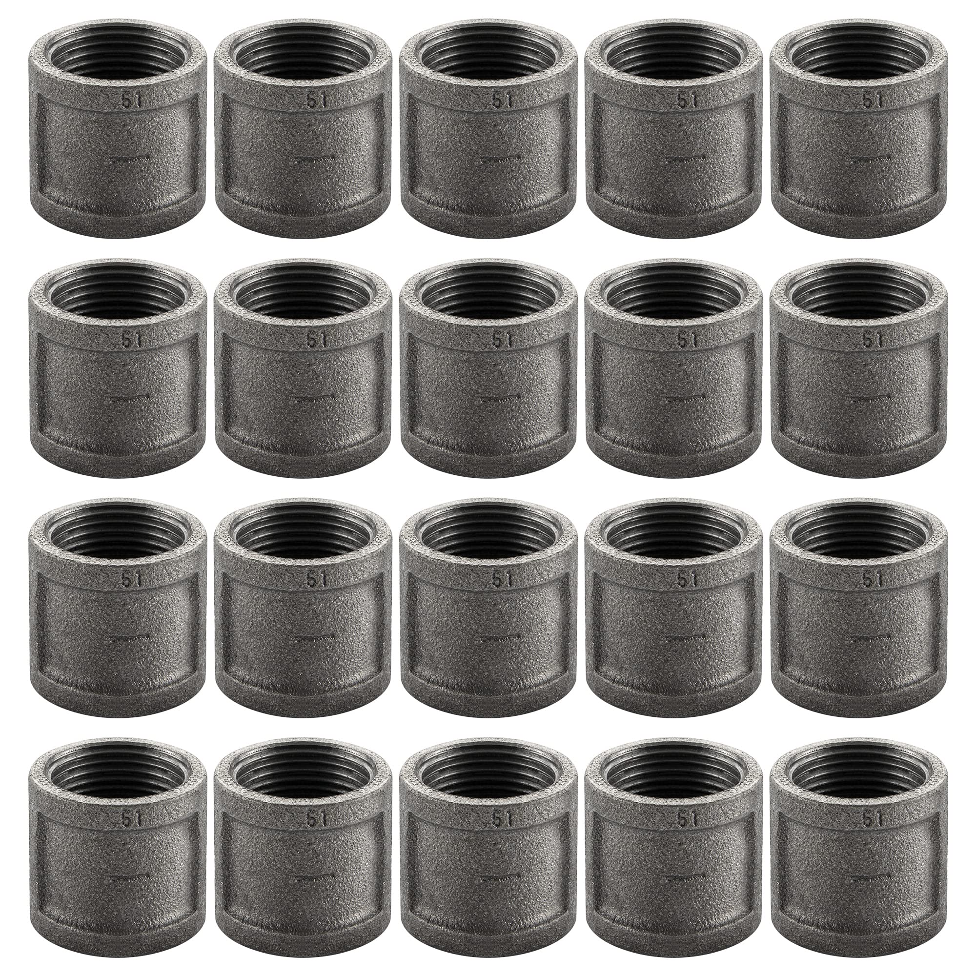 Photo 1 of 1"  Fitting Coupling - Home Expert 10 Pack Primary Color Malleable Iron Cast Pipe Fittings Coupling for Steampunk Vintage Shelf Bracket Shoe Racks DIY Plumbing