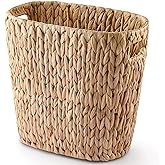 Tidita Water Hyacinth Wicker Waste Basket for Bathroom with Handle,4 Gallon | Oval Shape, Open Top, Integrated Handle, Multi-