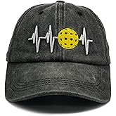 Pickleball Hat for Men Women,Adjustable Embroidered Pickle Heart Baseball Cap,Pickleball Accessories Black
