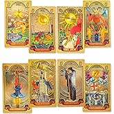 KIINO 78 Gold foil Tarot Cards with Guide Book Tarot Deck for Beginners and Professional Player with Box Tarot PVC Durable Waterproof Wrinkle Resistant