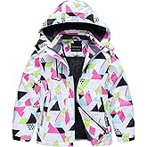 CREATMO US Girl's Waterproof Ski Jacket Warm Winter Snow Coat Windproof Snowboarding Rain Jacket