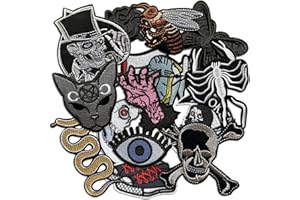 Dark Embroidered Applique Iron On Patches for Clothing, Rock Band Patches for Jackets, Cool Sew Patch for Backpacks, Jeans, H