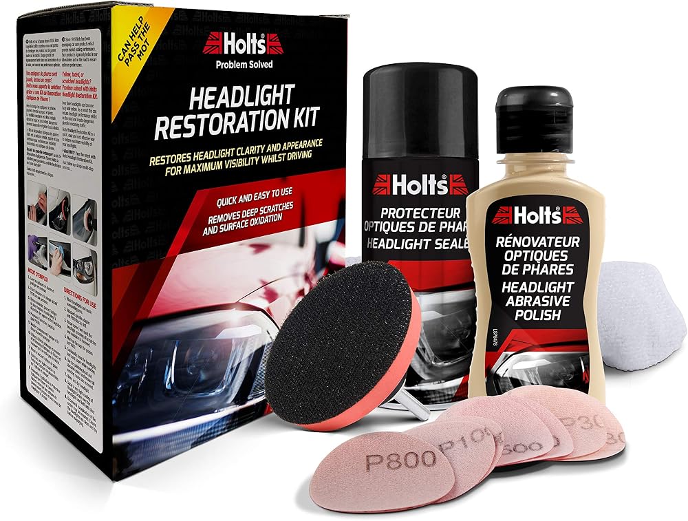 Holts Headlight Restoration Kit Professional Car Headlamp Cleaner