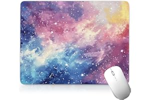 Leather Starry Sky Desk Pad, Colorful Art Mouse Pad Computer Keyboard Gaming Mousepad Waterproof Desktop Protector & Cover, D