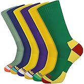 JOYNÉE Mens Athletic Crew Cushion Socks for Running and Workout 6 Pack,Multicolor,Sock Size:10-13