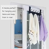 WEBI Over The Door Hook 6 Hooks Black - No Drill Towel Coat Rack view 3