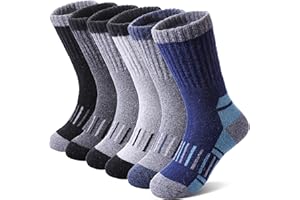 NOCIN COLOR Kids Merino Wool Hiking Socks Boys Girls Toddlers Thermal Winter Warm Boot Thick Cushion Gift Socks 6 Pairs