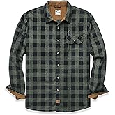 Dubinik® 6 oz Flannel Shirt for Men Long Sleeve Casual Button Down Brushed 100% Cotton Shirt