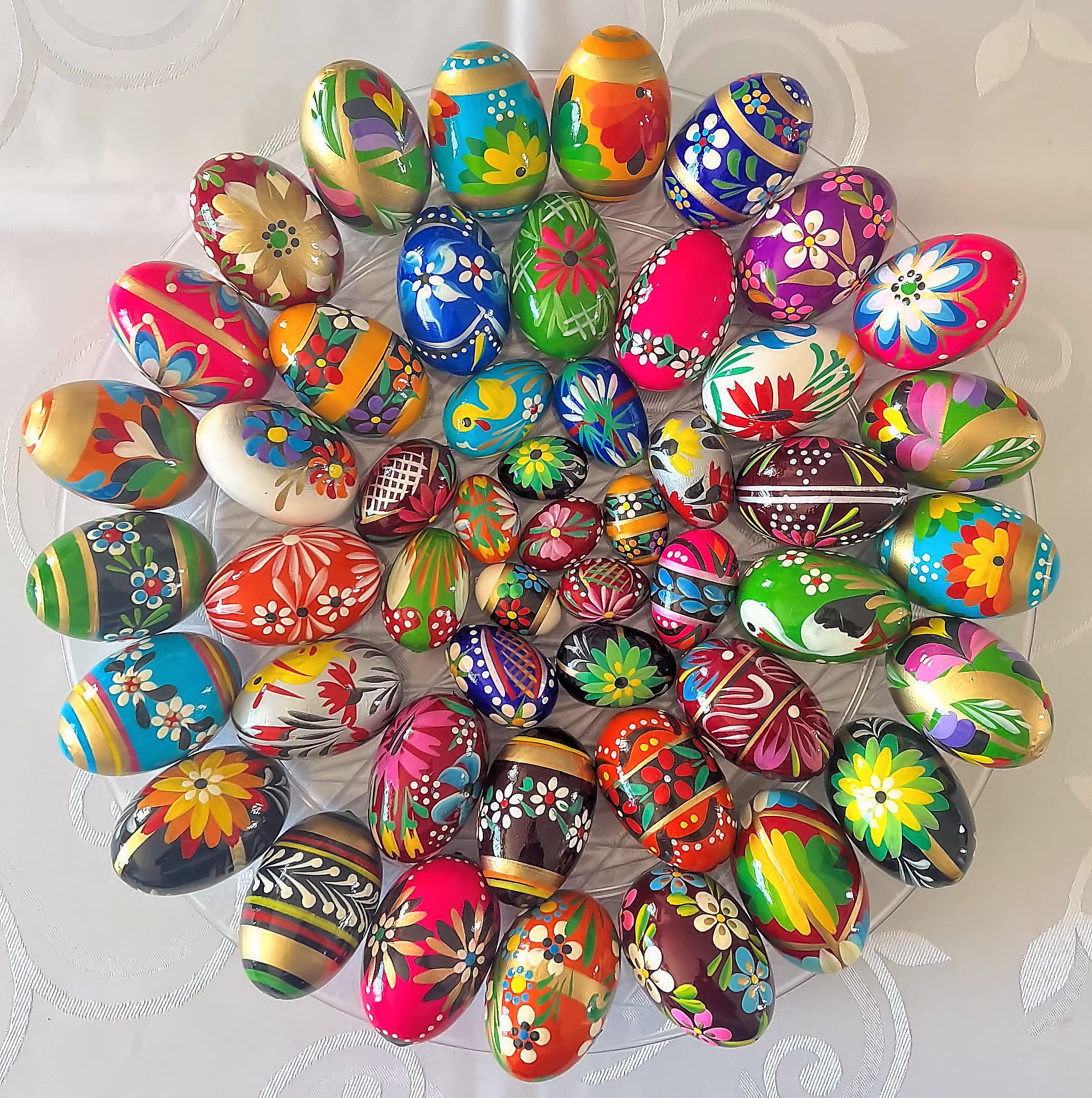 Pysanky (Pisanki) Polish Handpainted Wooden Easter Eggs - Bakers Dozen 13 Mini Eggs