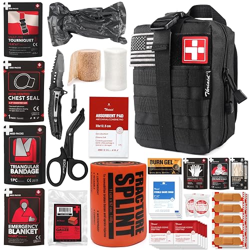Kuwait First Aid Survival First Aid Kit with Israeli Bandage, Splint, Chest Seal ...