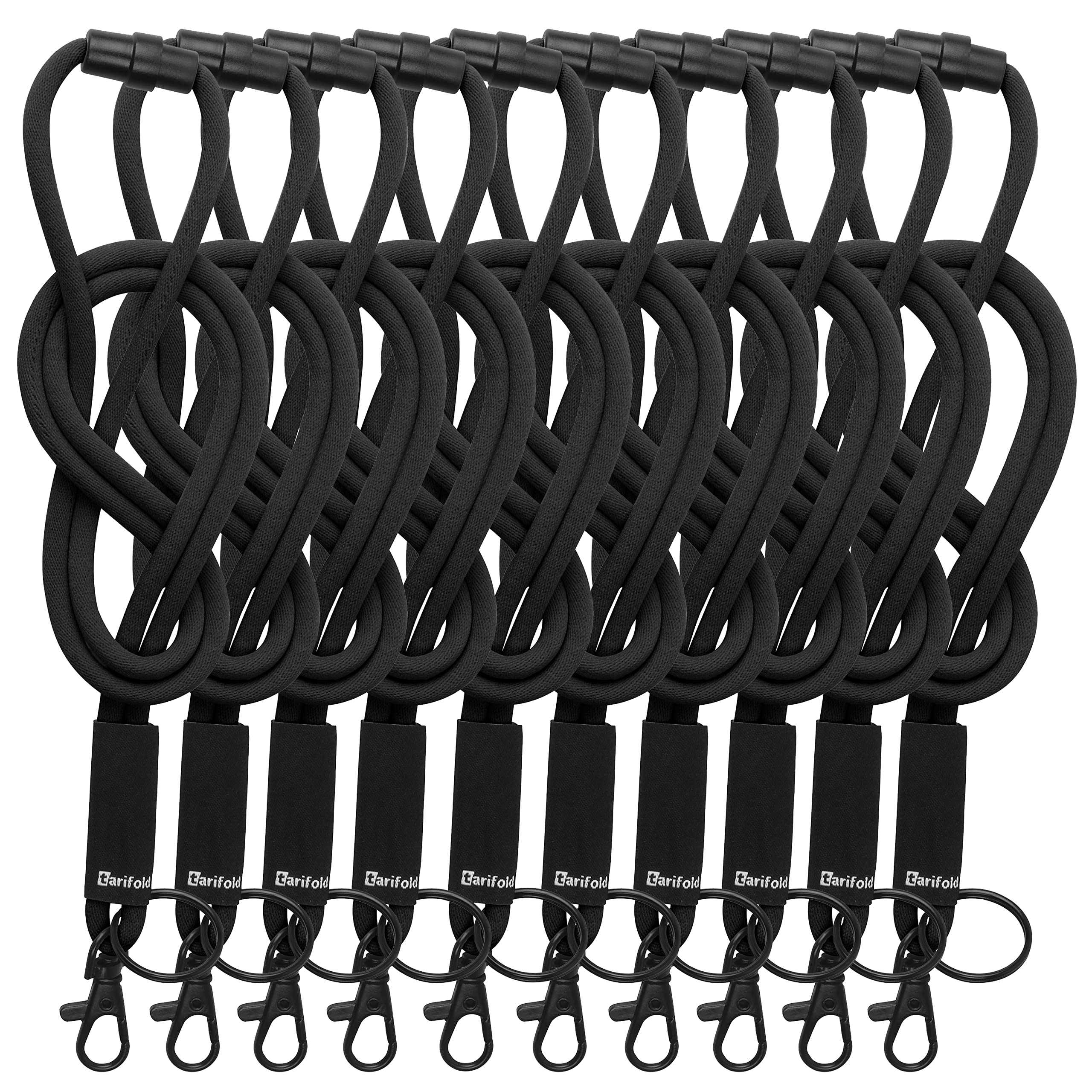 Tarifold ES 200547 - Neck Lanyard for ID Cards, Keys- Extra Soft, Black - Pack of 10