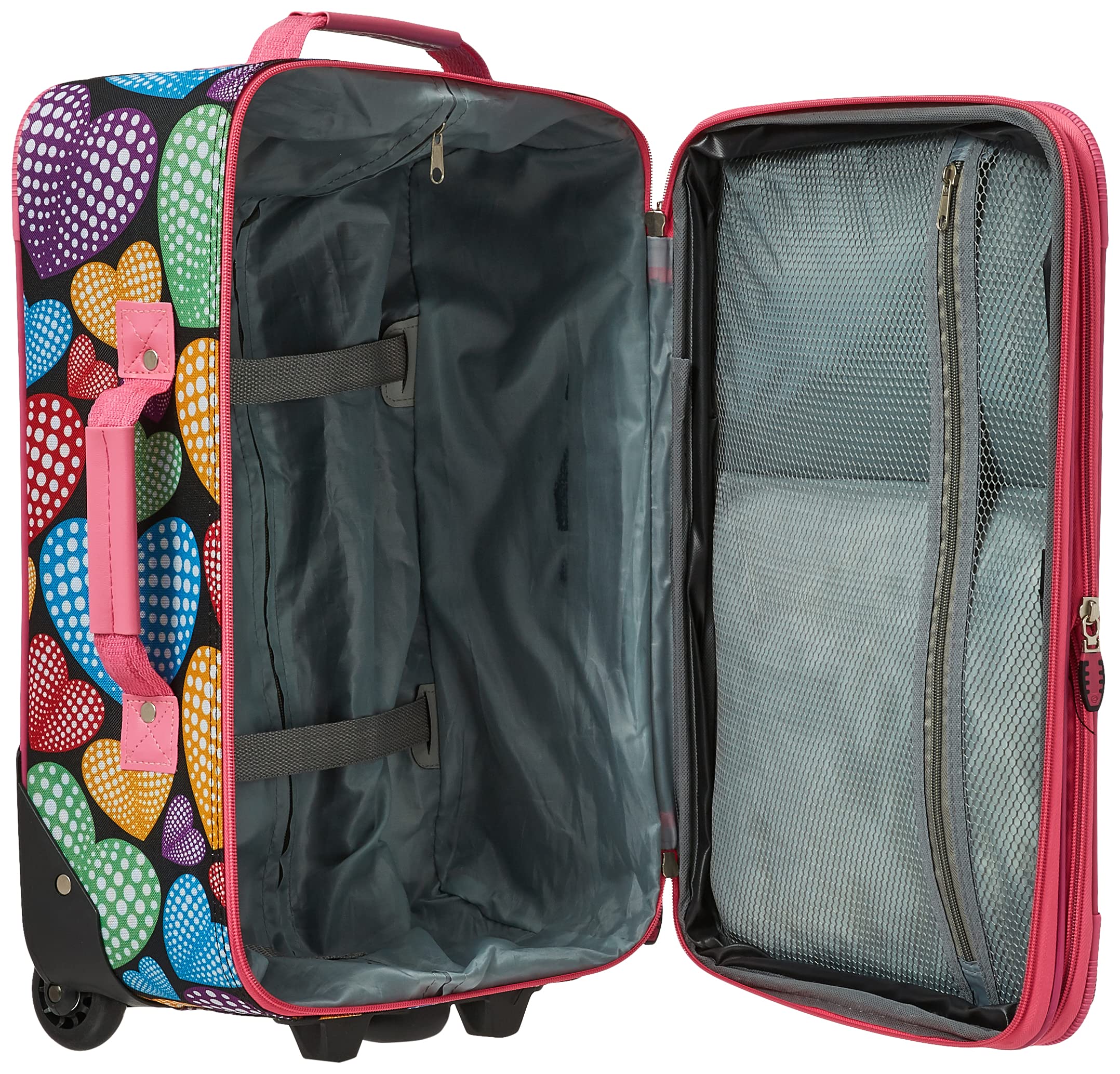 Rockland Fashion Softside Upright Luggage Set, Expandable,New Heart, 2-Piece (14/19)