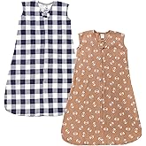 Hudson Baby Infant Girl Thermal Sleeveless Sleeping Bag 2pk, Soft Pink Sage Rose