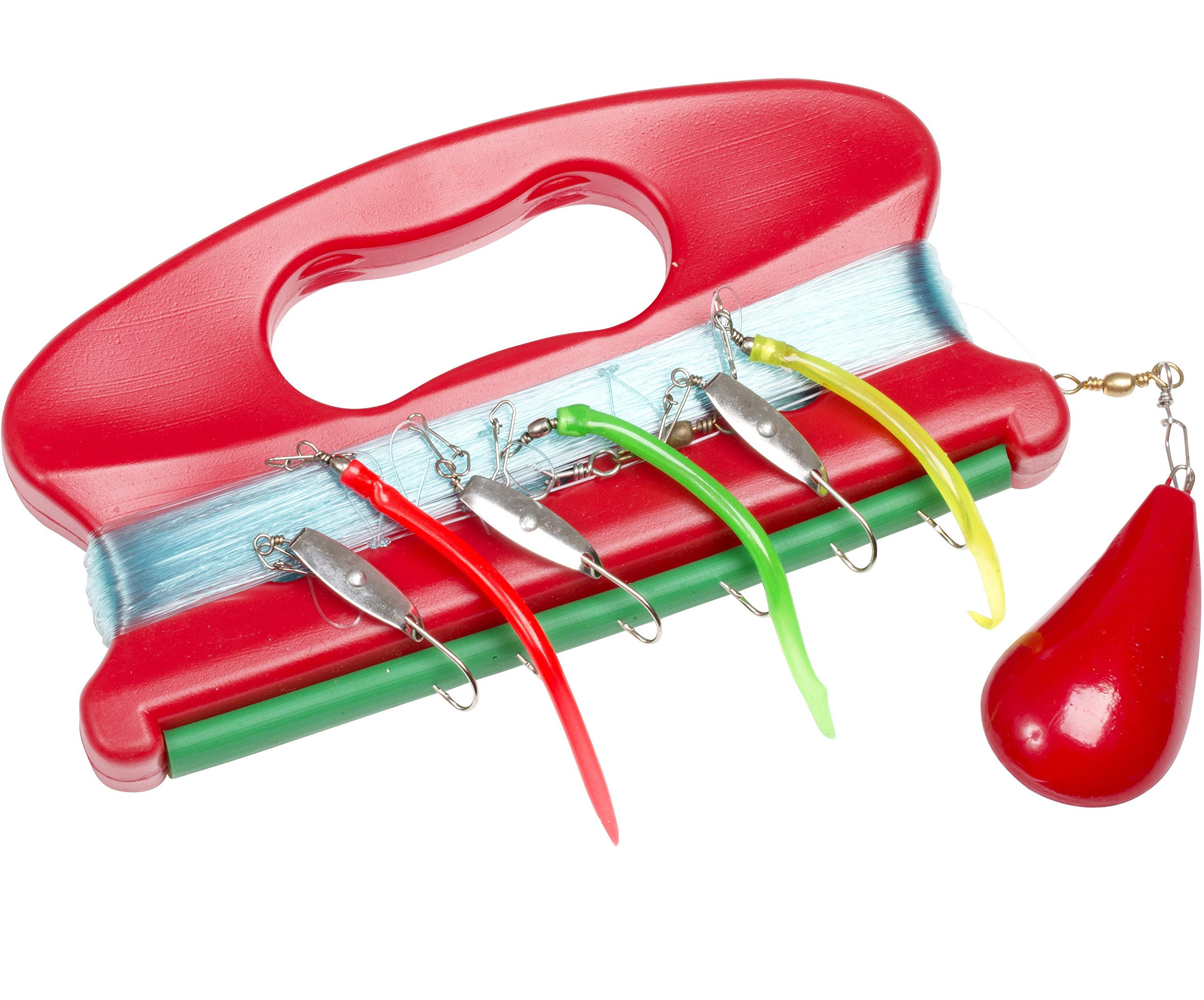 FLADEN Fishing - 300g Jigging Set 6 Hooks & 3 Spoons Handline - For Offshore Boat Fishing for Mackerel [31-635]