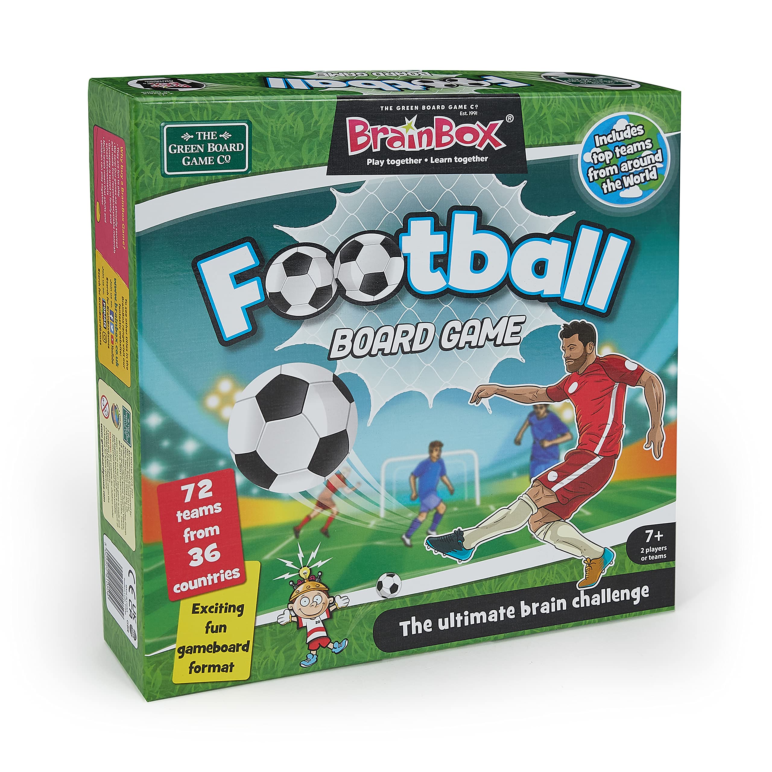 BrainBox | Football Board Game | Trivia Game | Ages 8+ | 1+ Players | 10 Minutes Playing Time