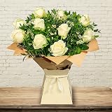 All Occasions White Rose Flowers Fresh Bouquet Box Same Day Delivery view 4