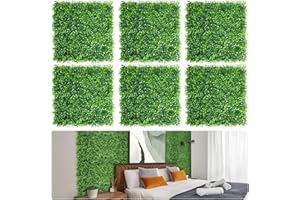 Aboofx Artificial Grass Wall Panels, 16 Pack 10x10in Green Wall Decor Greenery Wall, Boxwood Backdrop for Garden Fence Wall Background Decoration(11.11 SQ Feet)