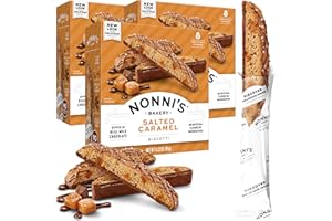 Nonni's Salted Caramel Biscotti Italian Cookies - 3 Boxes - Biscotti Individually Wrapped Cookies - Italian Biscotti Cookies w/Rich Milk Chocolate & Sea Salt - Kosher - 6.72 oz