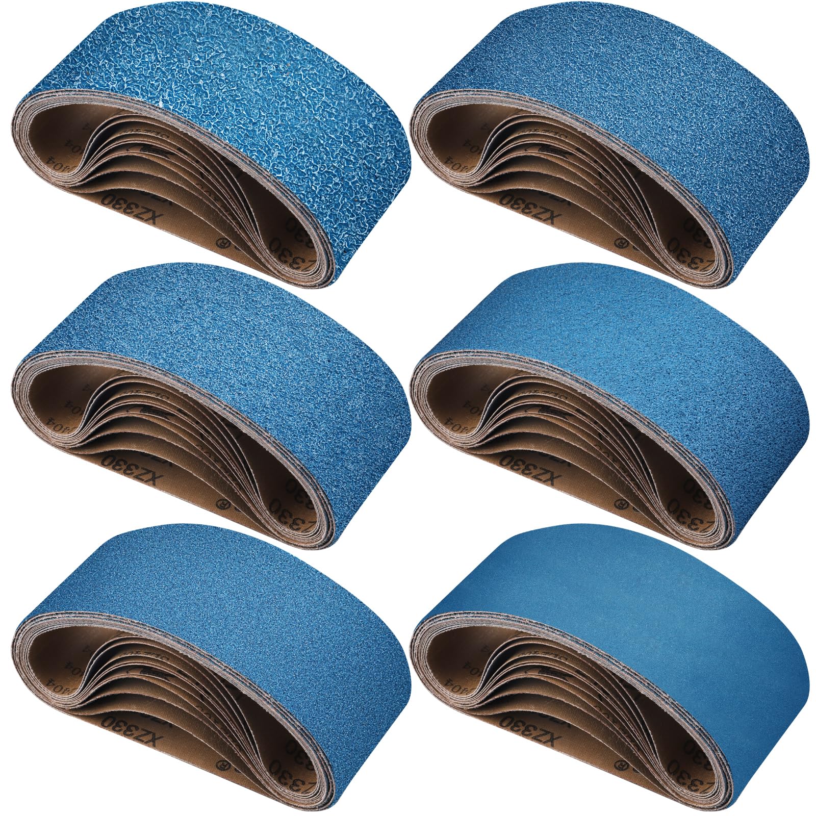 Shineboc Sanding Belt 100 x 560 mm, 10PCS Sander Belts 40/60/80/120/240/400 Grit for Polishing Metal, Wood