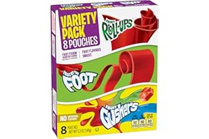 Betty Crocker Fruit Snacks, Fruit Roll-Ups, Fruit by the Foot and Fruit Gushers, Variety Snack Pack, 8 Pouches