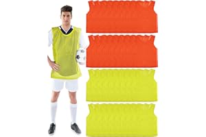 Pasimy 36 Pcs Adult Pinnies Scrimmage Vests Youth Pinnies Team Practice Jerseys for Sports Soccer Football Basketball(Yellow 