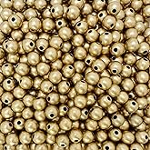 500 Round Matte Gold Acrylic Beads 8mm Diameter with 2mm Hole