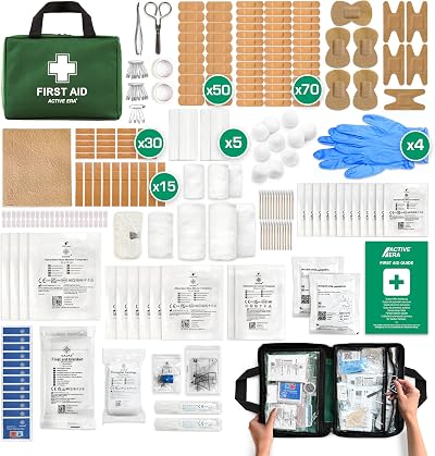 Active Era 320 Piece Premium First Aid Kit Bag with Eyewash Cold Packs