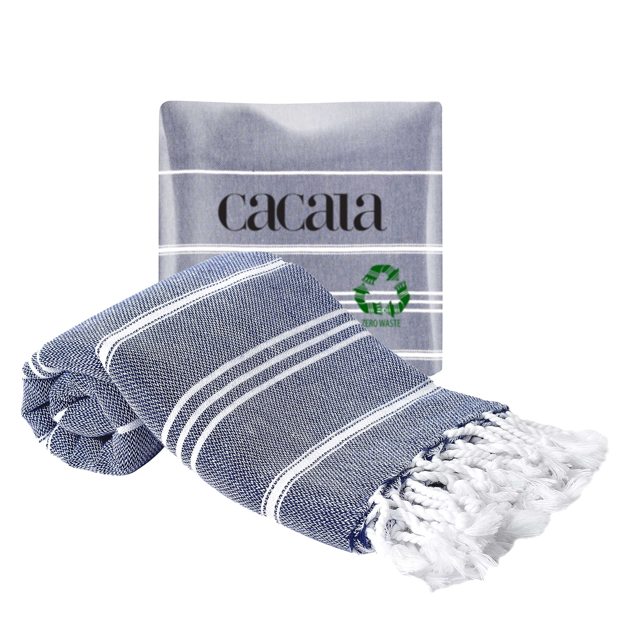 Cacala Quality Cotton Tea Towels for Kitchen - The Best Dish Towels You Need, 23 x 36 Inch Hand Towel, Dark Blue