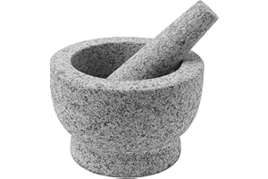 ChefSofi 1.5 Cup-Capacity Mortar and Pestle Set - Unpolished Heavy Granite for Enhanced Performance and Organic Appearance