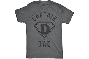 CRAZY DOG T-SHIRTS Mens Captain Dad Funny T Shirt Hilarious Hero Gift Idea for Fathers Tee