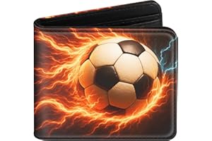 Bistup Boys Wallet Cute Leather Wallet - Credit Card Cash Id Holder Rfid Blocking Bifold Small Wallets With Coin Pocket Id Window Slim for Teen Boys Little Boy Men Youth Guys Cool Unique Ball Design