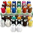 New brothread 32 Spools Polyester Embroidery Machine Thread Kit 1000M (1100Y) Each Spool - Colors Compatible with Janome and Robison-Anton Colors - Assortment 3