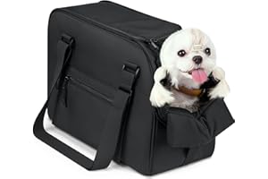 BURGEONNEST Upgraded Dog Purse Carrier for Small Dogs up to 15lbs, Versatile Pet Bag with a Big Pocket, Breathable Mesh & Comfortable Strap, Lightweight Purse Carrier for Regular Outings, Travel, and Vet Visits