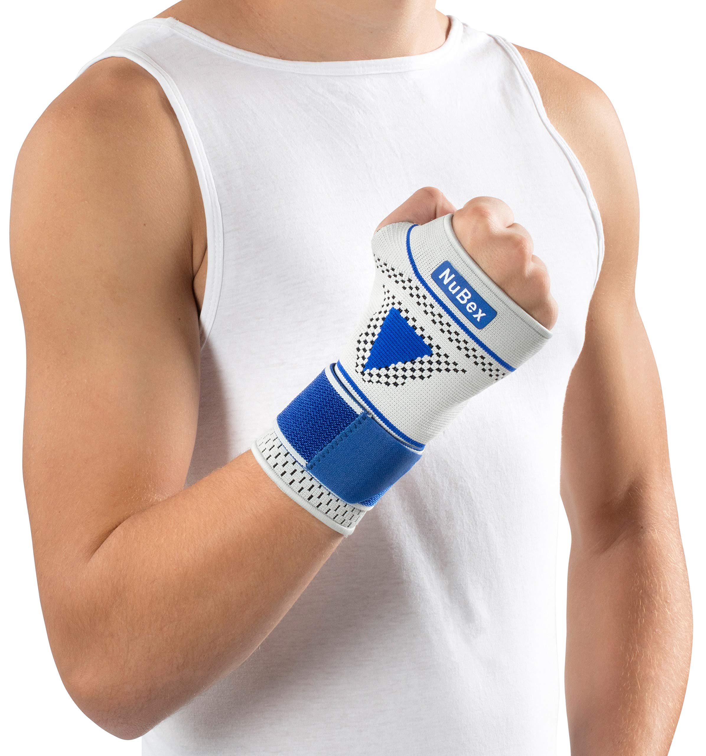 Nutrics Active Wrist Brace for Men and Women Elastic Pads Wrist Support (Left Hand, S (17-21 cm)
