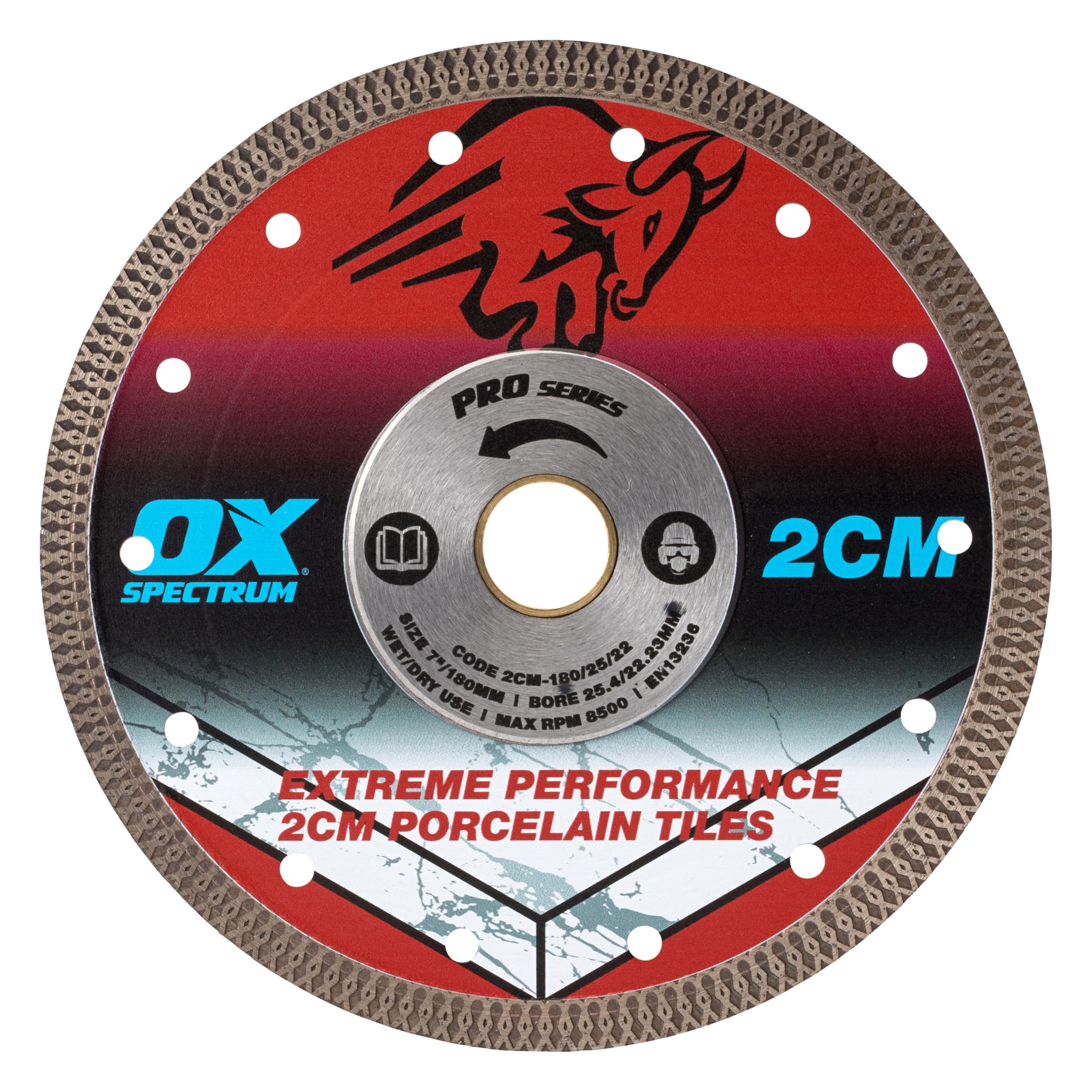 OX Pro 2CM Porcelain Cutting Blade - 180/25.4/22.23mm