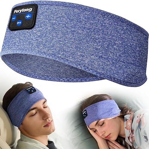 Perytong Sleep Headphones Bluetooth Sleeping Headband, Sleeping Headphones  Music Sports Headphones Headband,Ultra-Soft Bluetooth Headband for Side