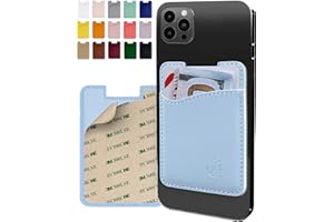 WALLAROO WALLETS Premium Leather Phone Card Holder - Stick On Wallet for iPhone and Android Smartphones - Minimalist Style with Non-Slip Lining Secures Up to 3 Cards Kangaroo