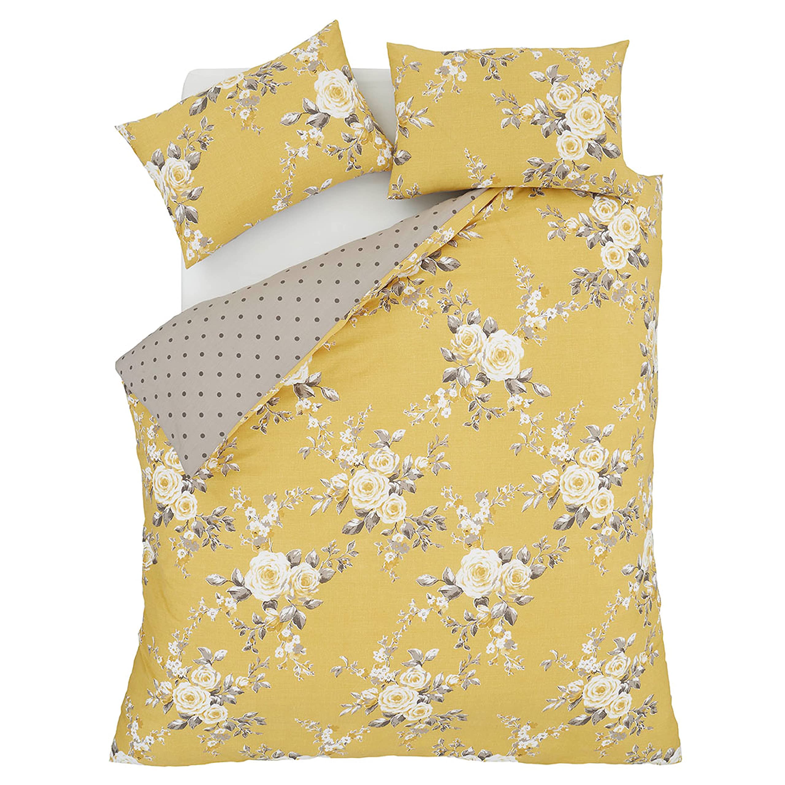 Catherine Lansfield Canterbury Easy Care King Duvet Set Ochre